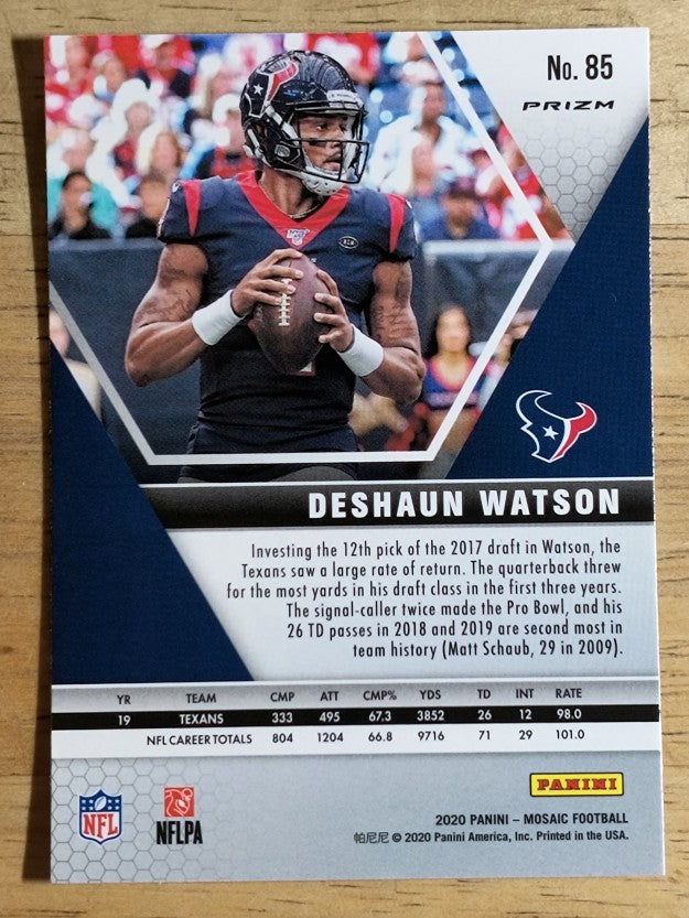 2020 Panini Mosaic Mosaic Reactive Orange #85 Deshaun Watson