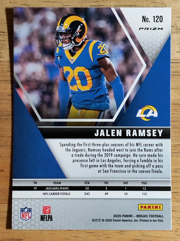 2020 Panini Mosaic Mosaic Green #120 Jalen Ramsey