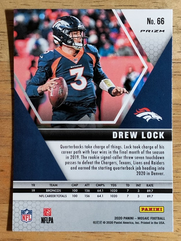 2020 Panini Mosaic Mosaic Green #66 Drew Lock