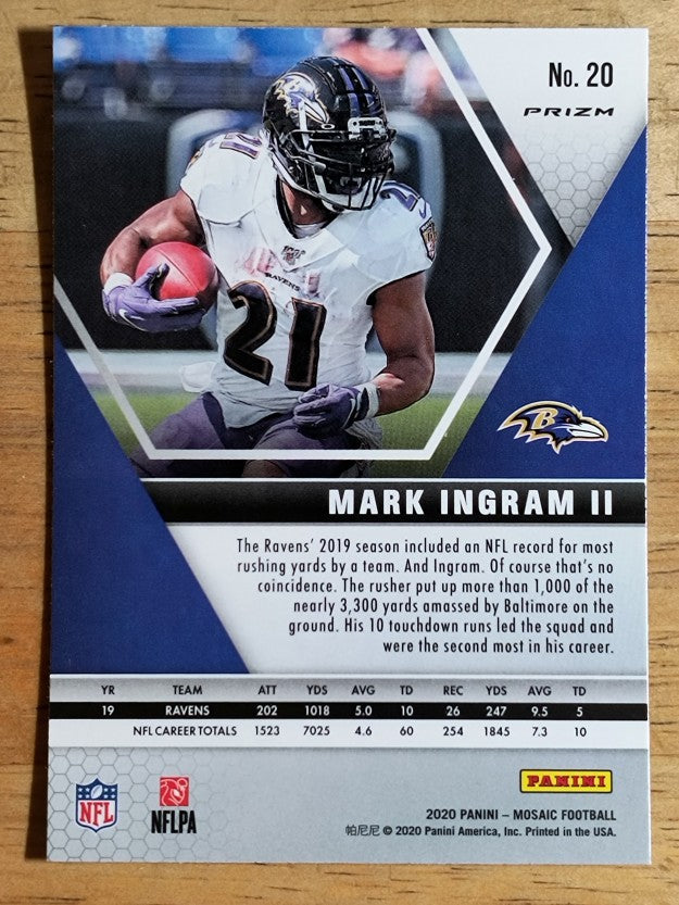 2020 Panini Mosaic Mosaic Green #20 Mark Ingram II