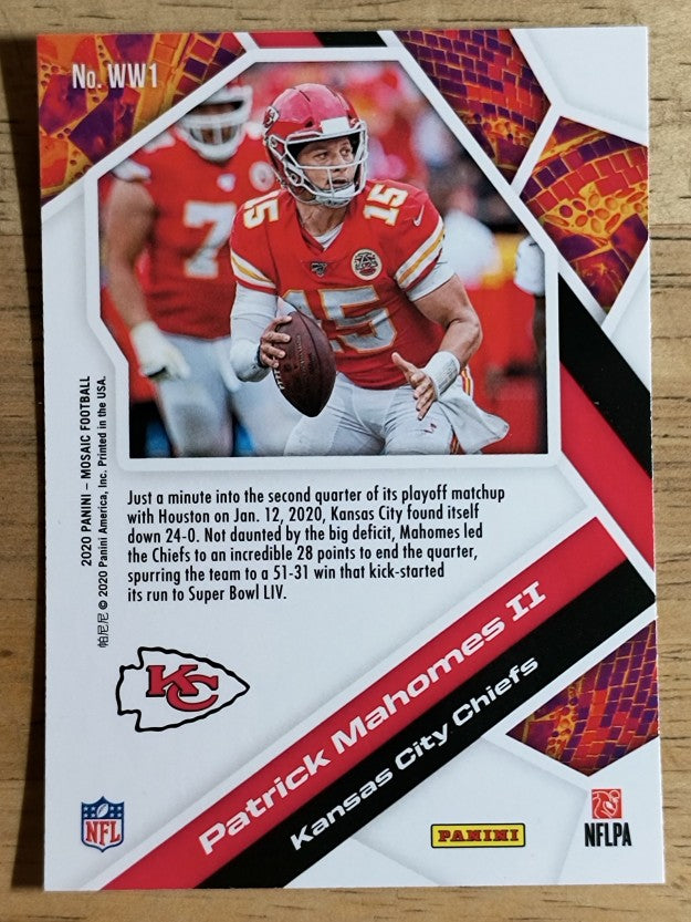 2020 Panini Mosaic Will to Win #1 Patrick Mahomes II