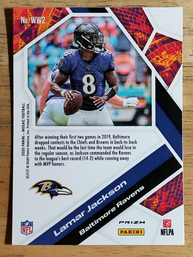 2020 Panini Mosaic Will to Win Mosaic Green #2 Lamar Jackson