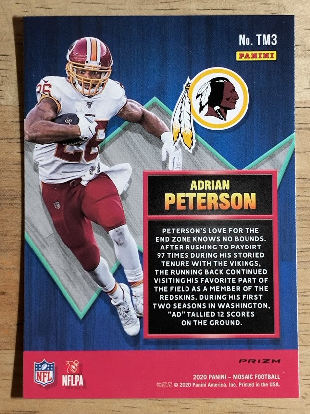 2020 Panini Mosaic Touchdown Masters Mosaic Green #TM3 Adrian Peterson