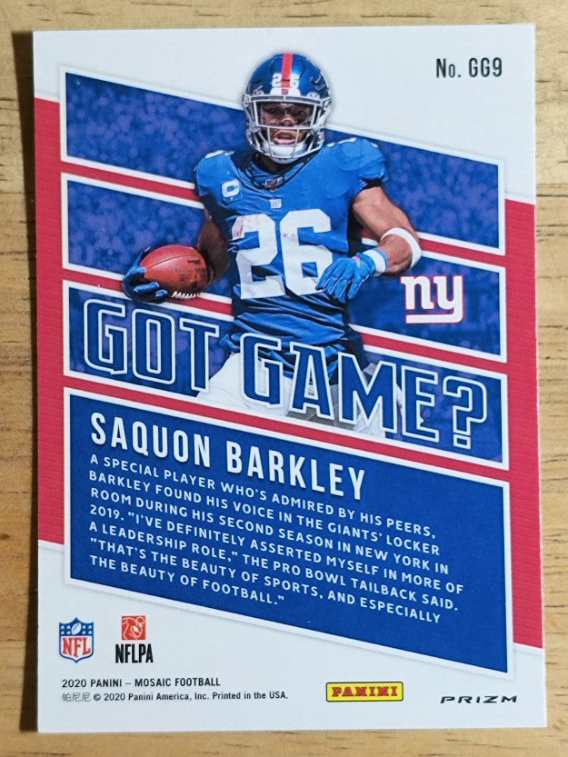 2020 Panini Mosaic Got Game Mosaic Green #9 Saquon Barkley