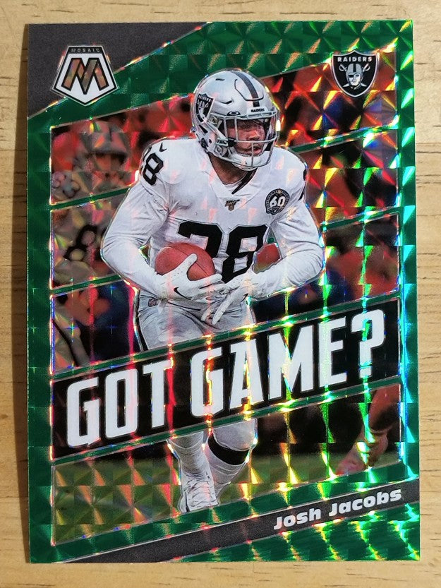 2020 Panini Mosaic Got Game Mosaic Green #15 Josh Jacobs