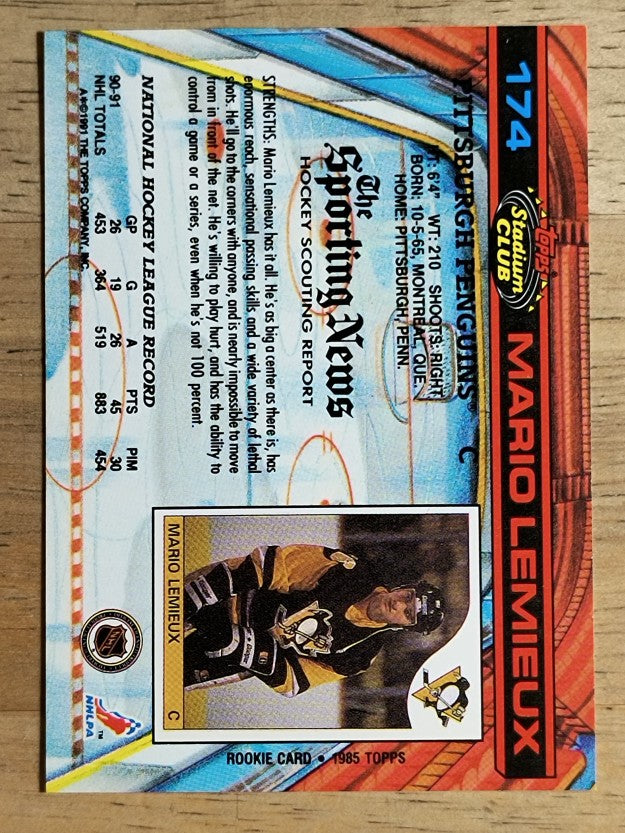 1991-92 Stadium Club #174 Mario Lemieux