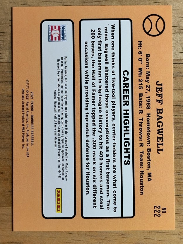 2021 Donruss #222 Jeff Bagwell RETRO