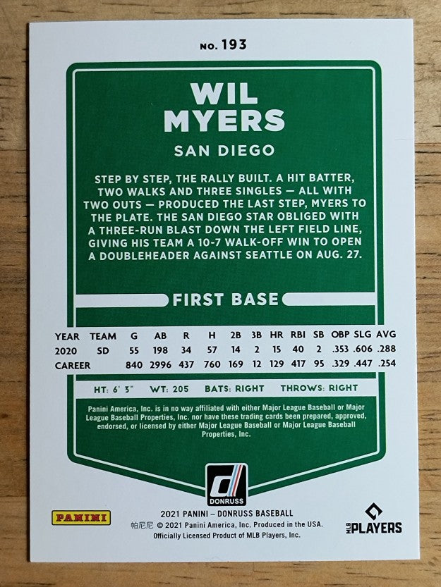 2021 Donruss #193 Wil Myers