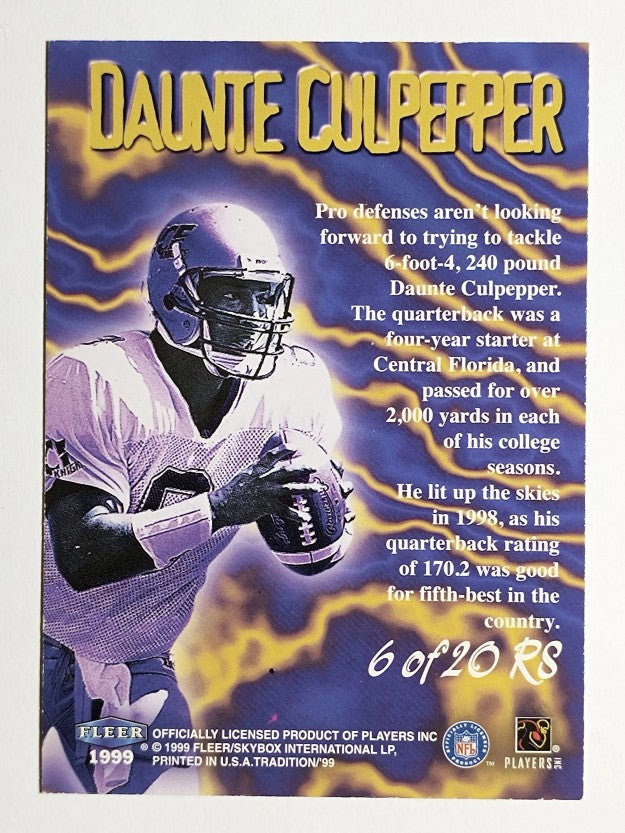 1999 Fleer Tradition Rookie Sensations #6 Daunte Culpepper
