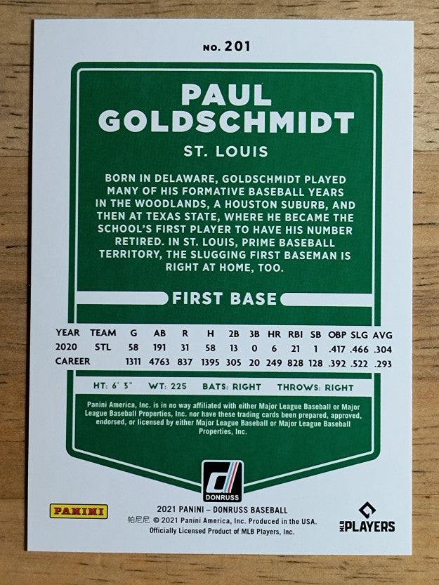 2021 Donruss #201 Paul Goldschmidt