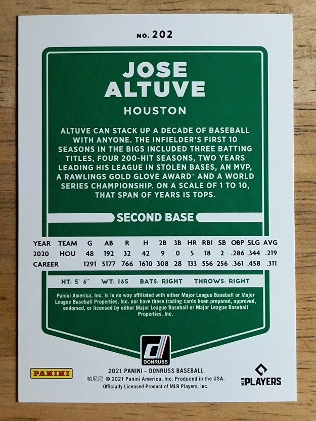 2021 Donruss #202 Jose Altuve