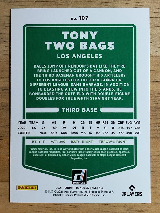 2021 Donruss Variations #107 Anthony Rendon