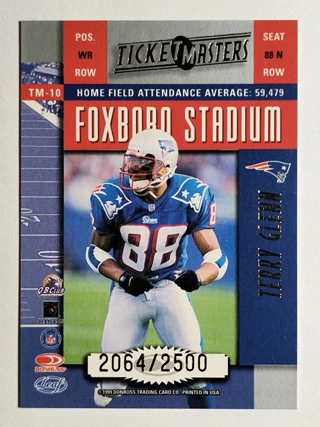 1999 Leaf Rookies and Stars Ticket Masters #TM10 Terry Glenn/Drew Bledsoe