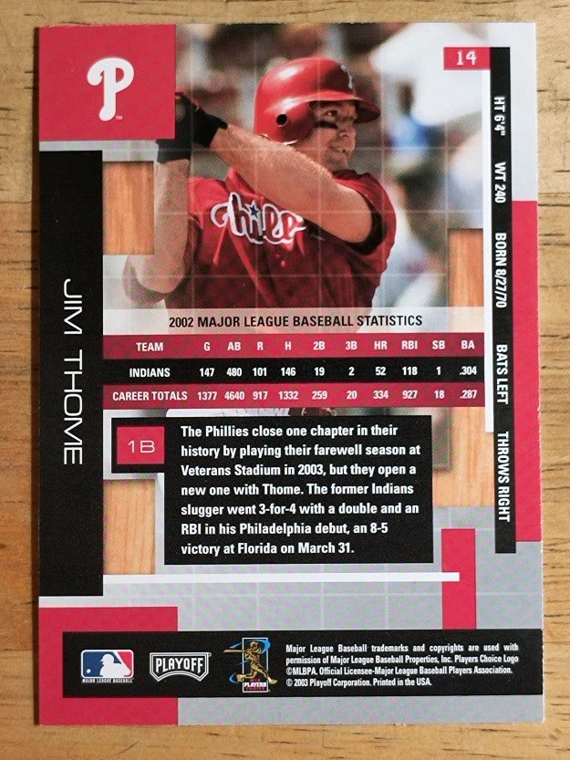 2003 Absolute Memorabilia #14 Jim Thome