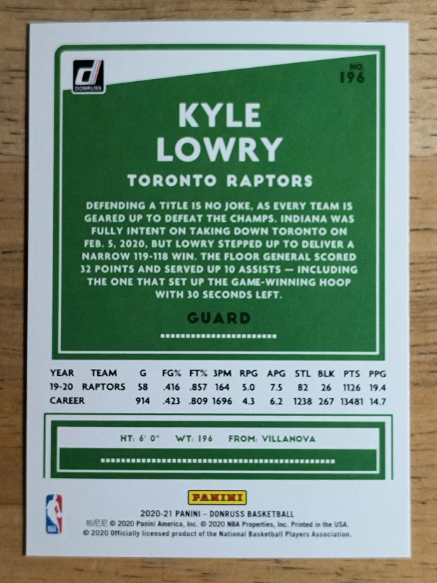 2020-21 Donruss #196 Kyle Lowry