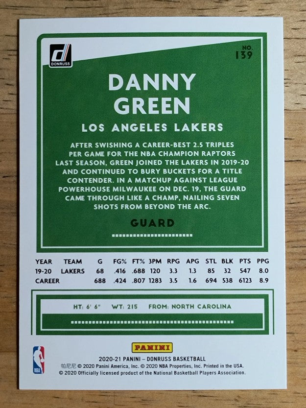 2020-21 Donruss #139 Danny Green