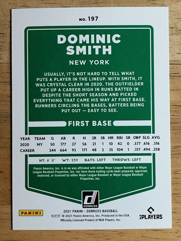 2021 Donruss #197 Dominic Smith