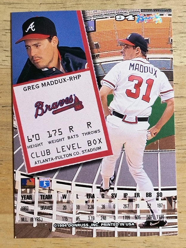 1994 Leaf #94 Greg Maddux