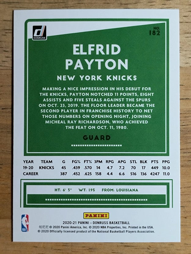 2020-21 Donruss #182 Elfrid Payton