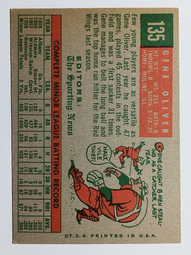 1959 Topps #135 Gene Oliver RS RC (EXMT)