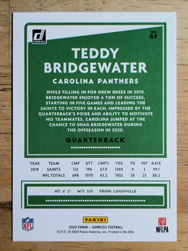 2020 Donruss #49 Teddy Bridgewater