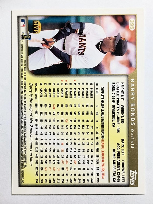 1999 Topps #395 Barry Bonds