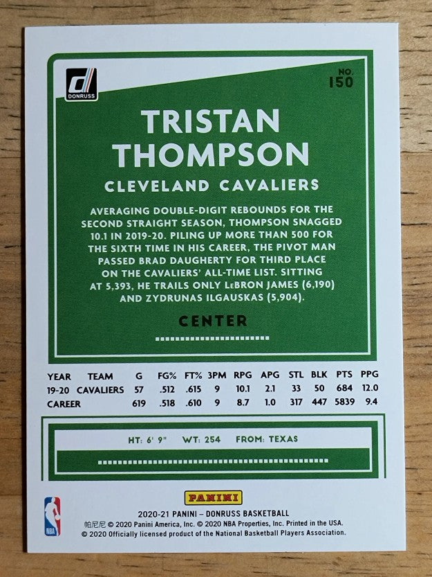 2020-21 Donruss #150 Tristan Thompson