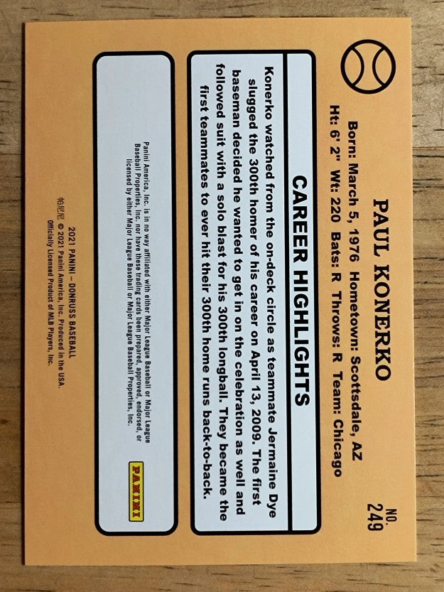 2021 Donruss #249 Paul Konerko RETRO