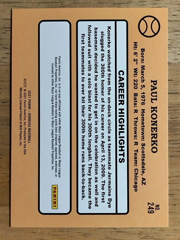 2021 Donruss #249 Paul Konerko RETRO