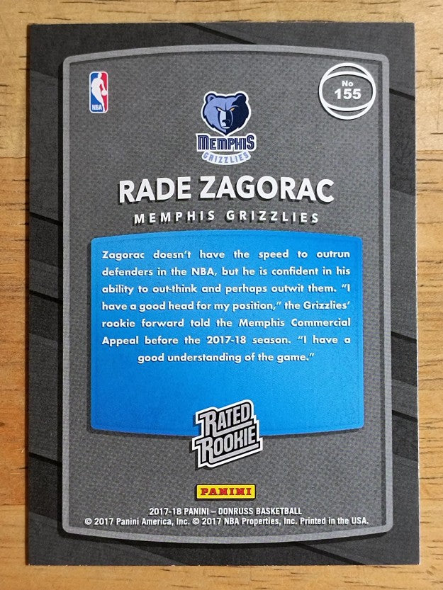 2017-18 Donruss #155 Rade Zagorac RR RC