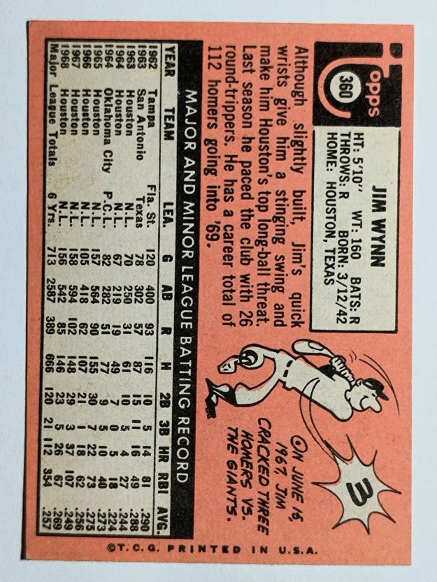 1969 Topps #360 Jim Wynn (EXMT)