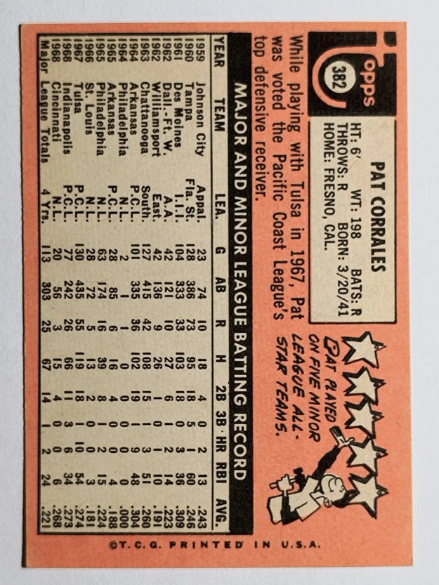 1969 Topps #382 Pat Corrales (EXMT)