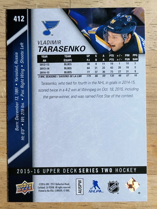 2015-16 Upper Deck #412 Vladimir Tarasenko