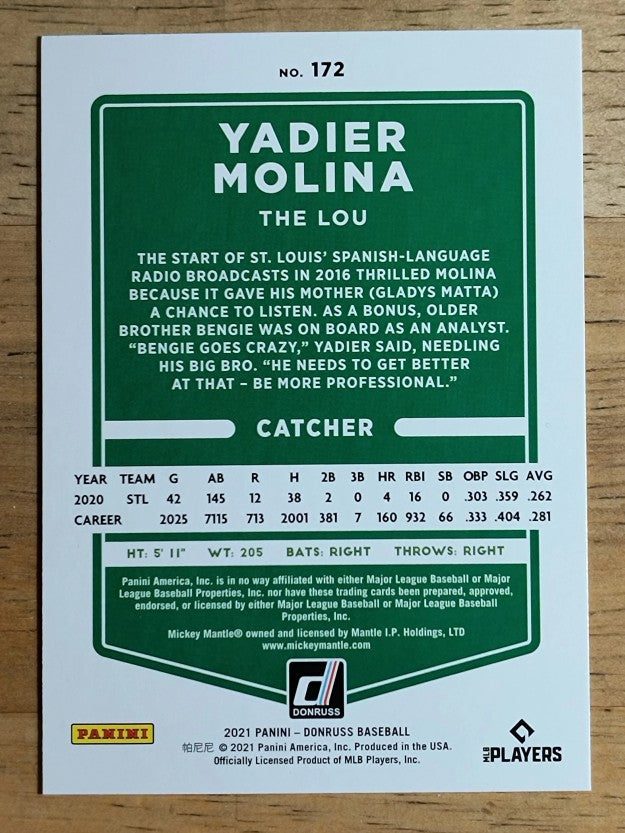 2021 Donruss Variations #172 Yadier Molina
