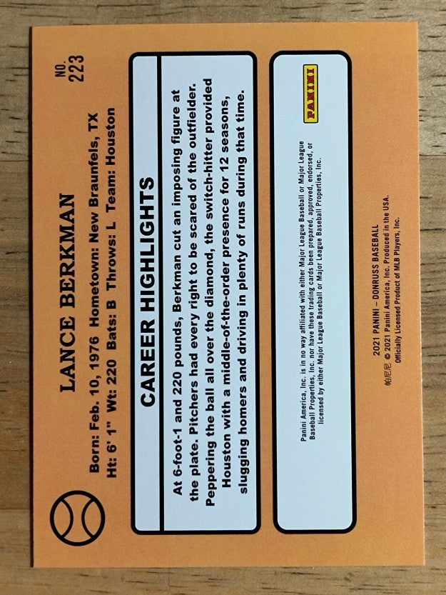 2021 Donruss Variations #223 Lance Berkman RETRO