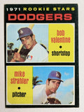 1971 Topps #188 Rookie Stars/Bob Valentine RC/Mike Strahler RC (VGEX)