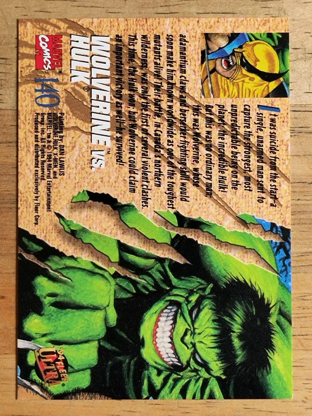 1994 Fleer Ultra X-Men #140 Wolverine vs. Hulk
