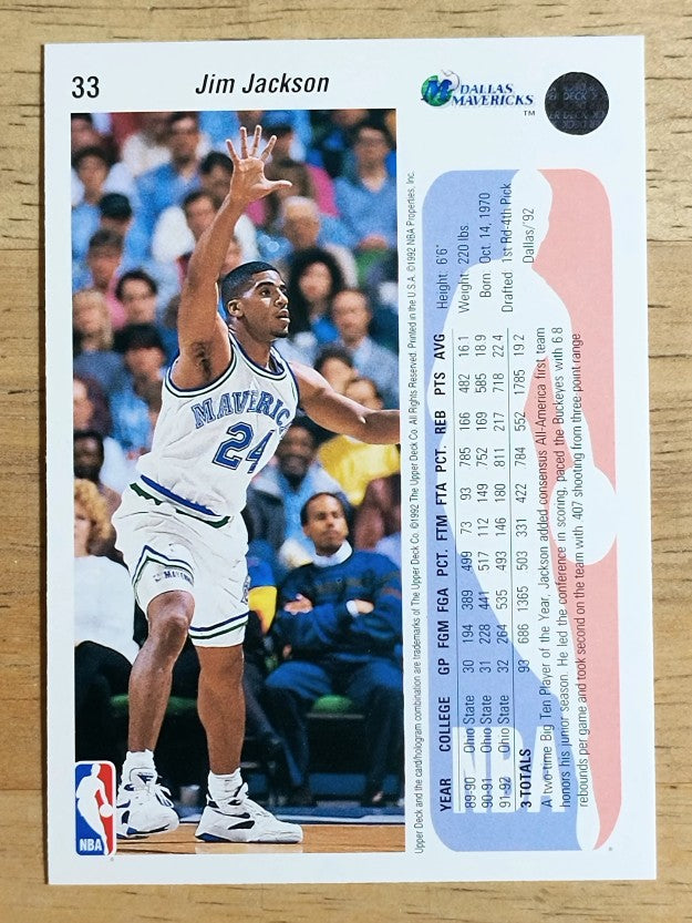 1992-93 Upper Deck #33 Jim Jackson SP RC