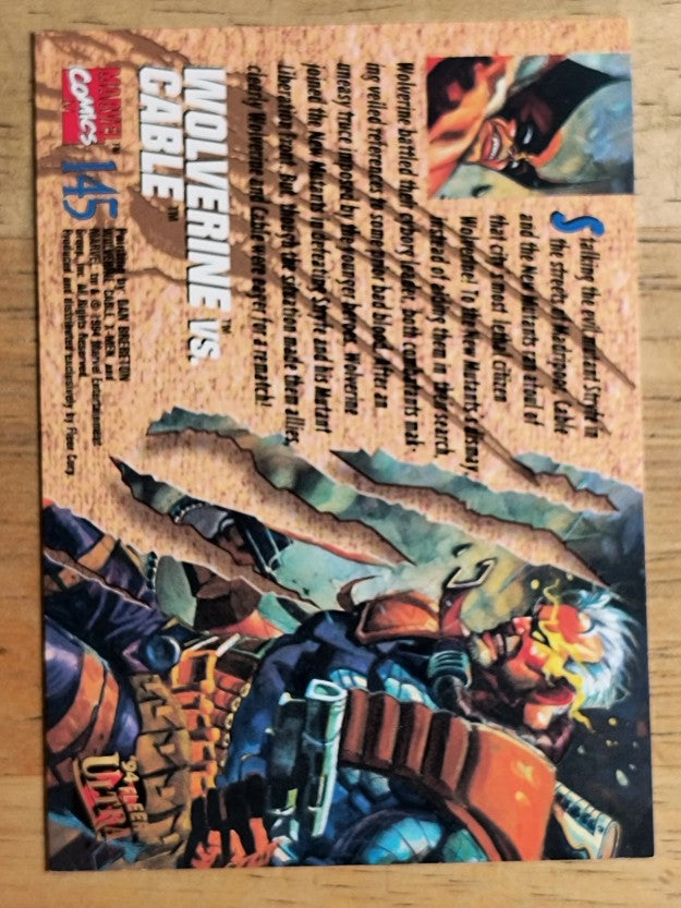 1994 Fleer Ultra X-Men #145 Wolverine vs. Cable