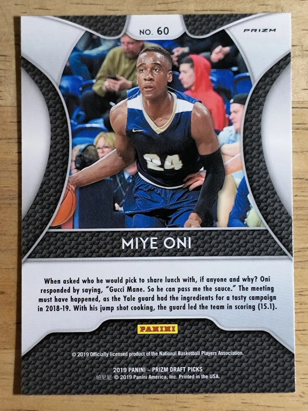 2019-20 Panini Prizm Draft Picks Prizms Blue #60 Miye Oni