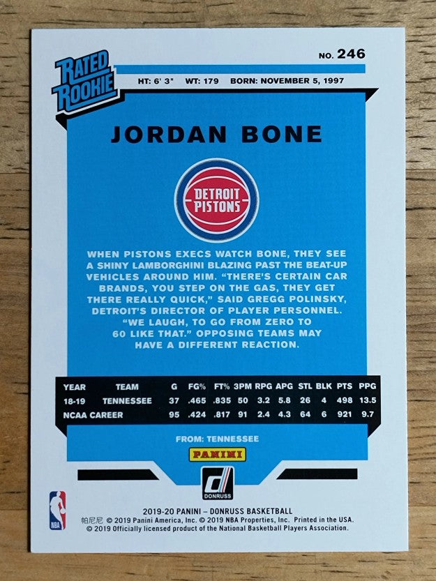 2019-20 Donruss #246 Jordan Bone RR RC