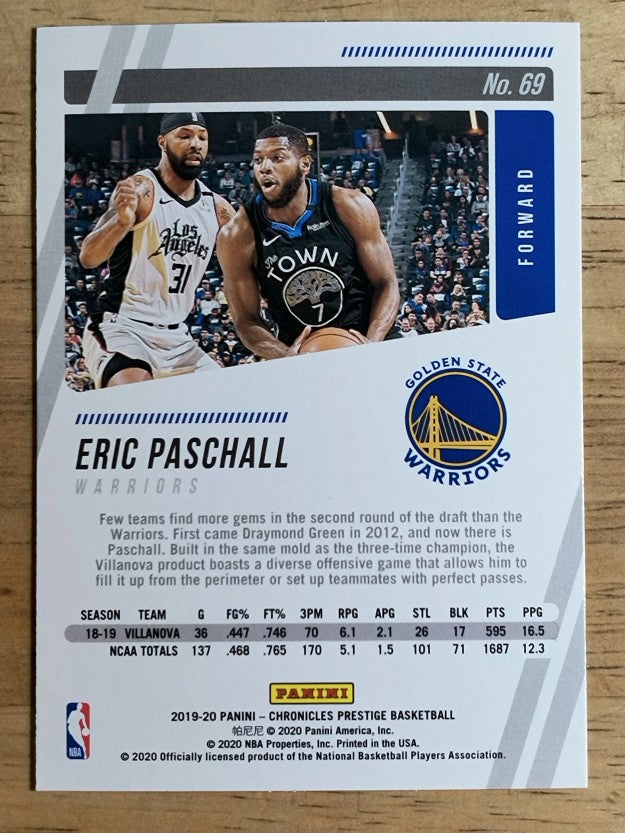 2019-20 Panini Chronicles #69 Eric Paschall RC/Prestige