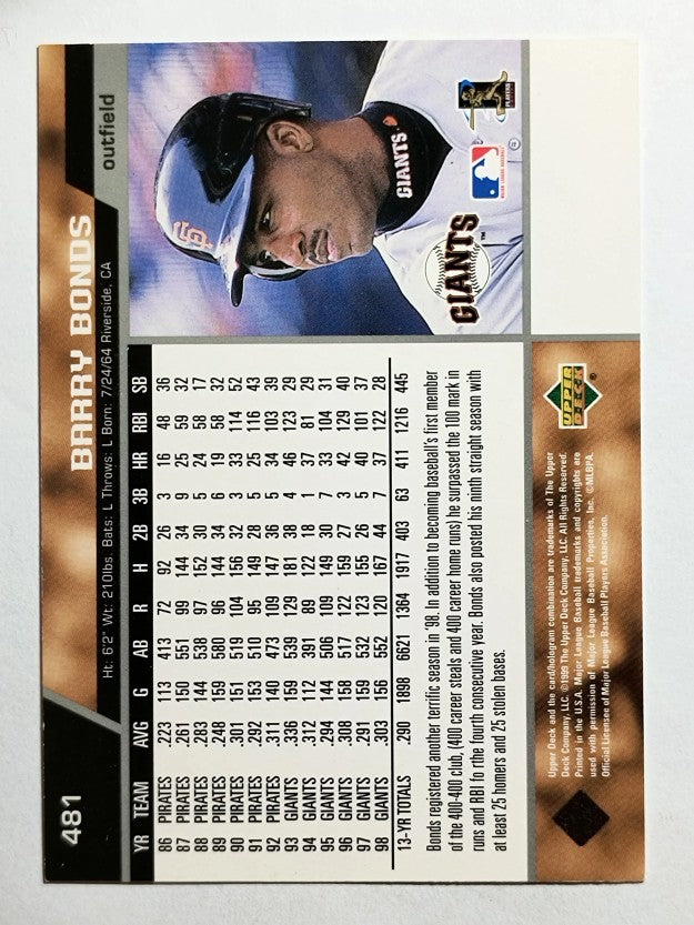 1999 Upper Deck #481 Barry Bonds