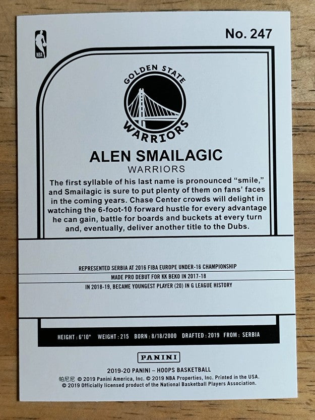 2019-20 Hoops Winter #247 Alen Smailagic