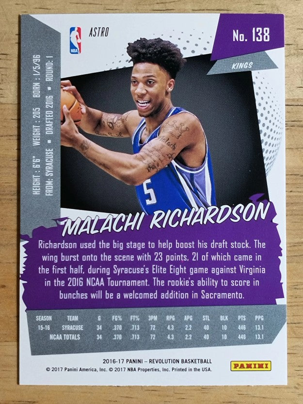 2016-17 Panini Revolution Astro #138 Malachi Richardson