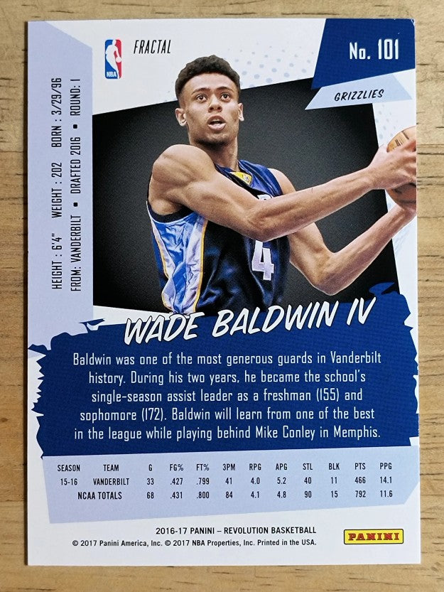 2016-17 Panini Revolution Fractal #101 Wade Baldwin IV
