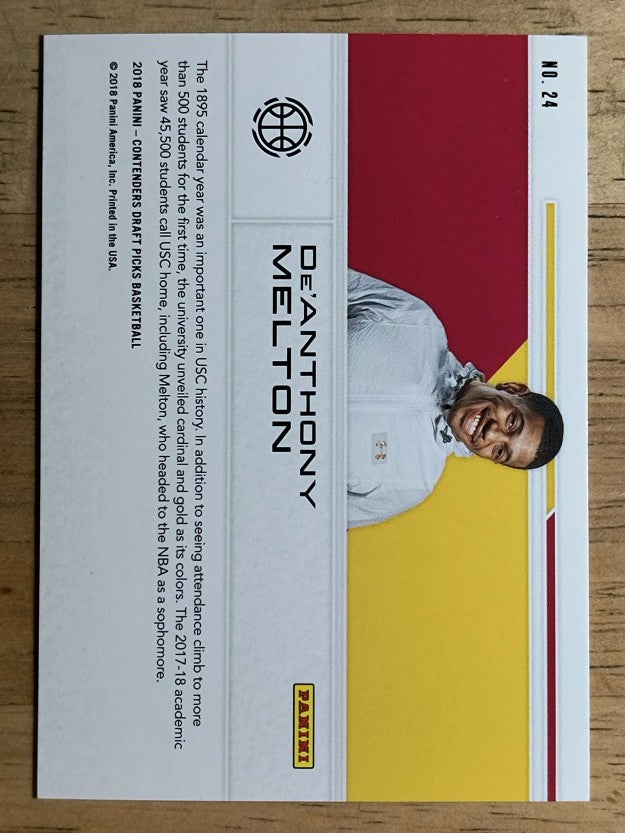2018-19 Panini Contenders Draft Picks School Colors #24 De'Anthony Melton