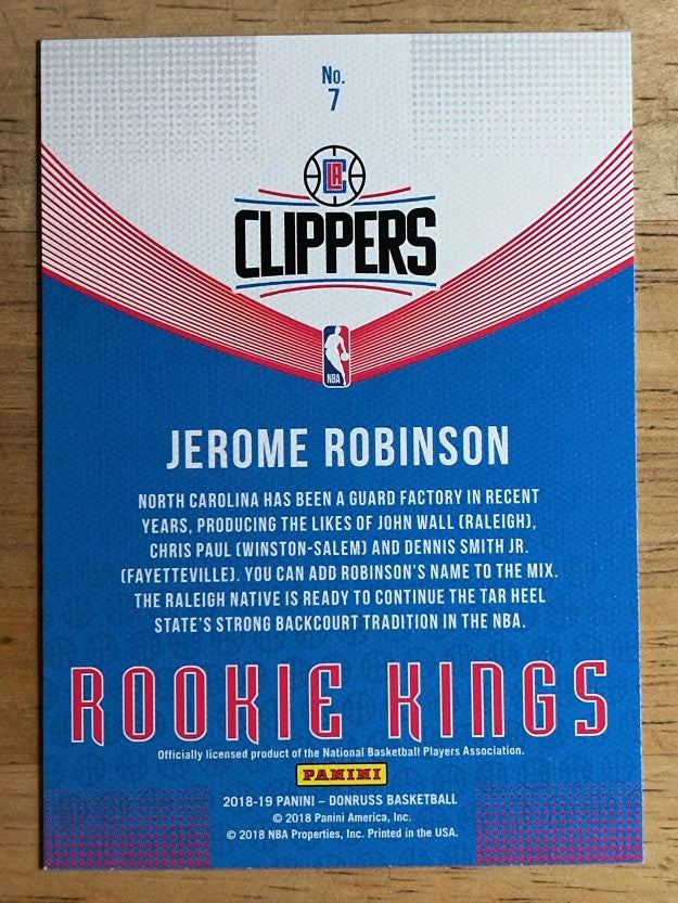 2018-19 Donruss Rookie Kings #7 Jerome Robinson