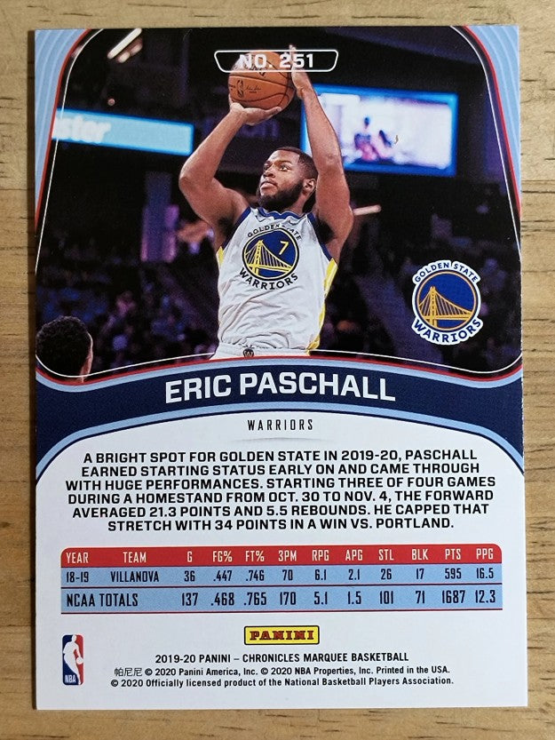 2019-20 Panini Chronicles #251 Eric Paschall/Marquee