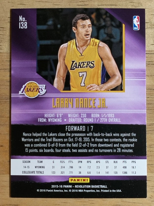 2015-16 Panini Revolution #138 Larry Nance Jr. RC